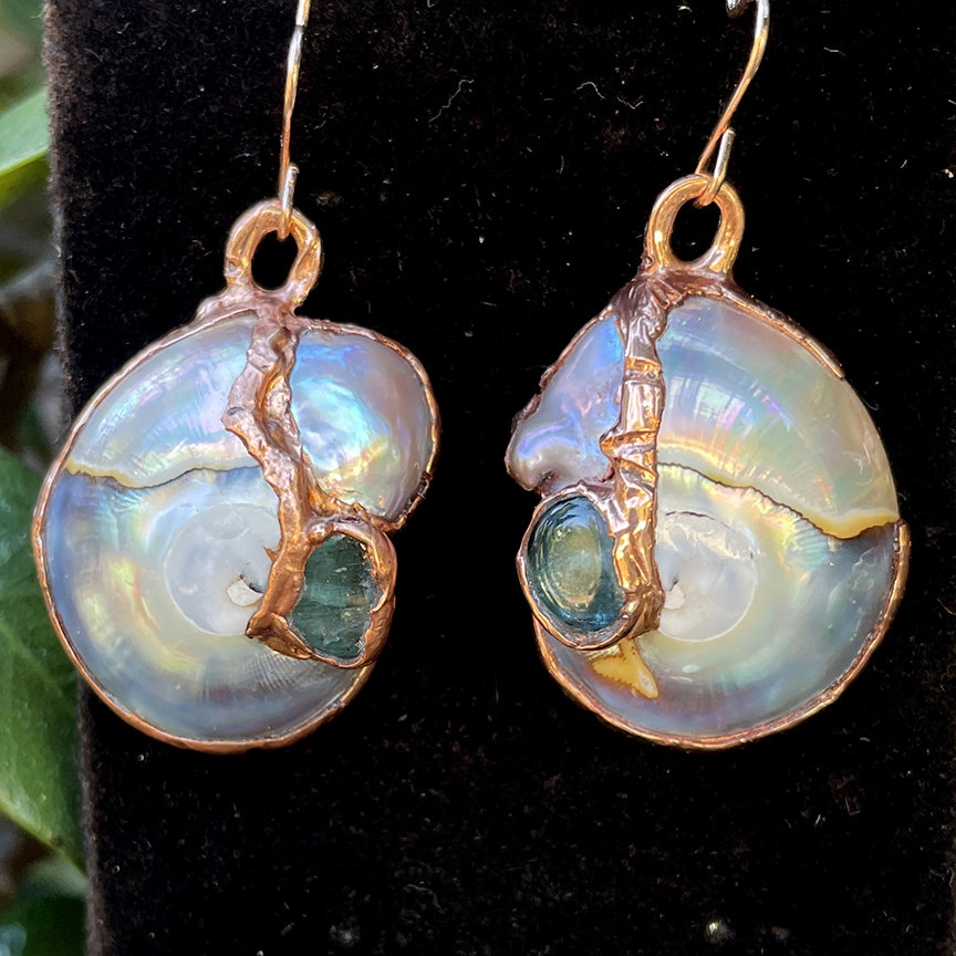 Janine Ames Earrings Green Adventurine