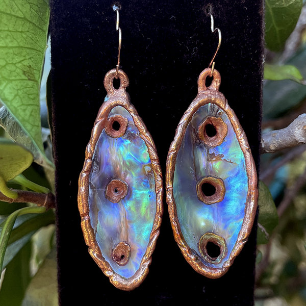 Janine Ames Earrings Mother of Pearl Oval Shapes
