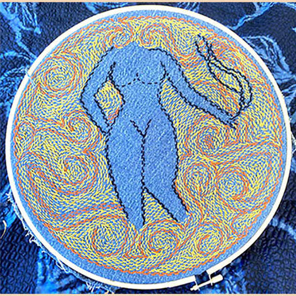 Cody Huffman Sashiko Blue Lady in the Round 